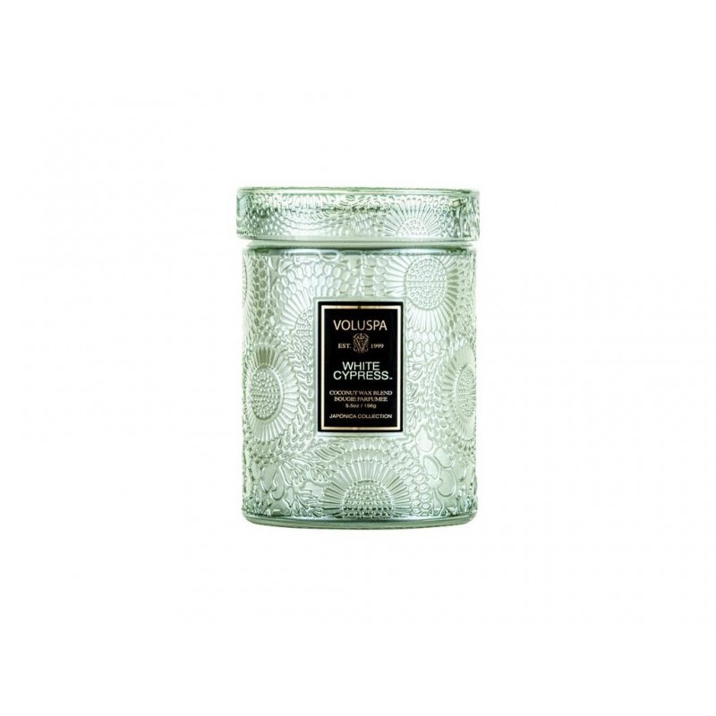 VOLUSPA JAPONICA HOLIDAY WHITE CYPRESS MINI JAR VONNÁ SVIEČKA 156G