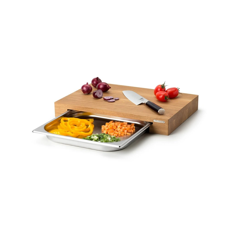 Doska na krájanie so zásuvkou 48 cm dub