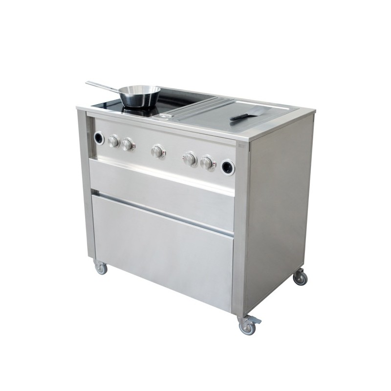 Kuchynský modul - vozík profi  - 2x Varná doska - Odsávač 668111