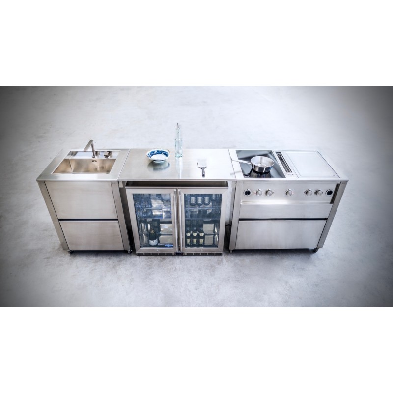 Kuchynský modul - vozík profi  - 2x Varná doska - Odsávač 668111