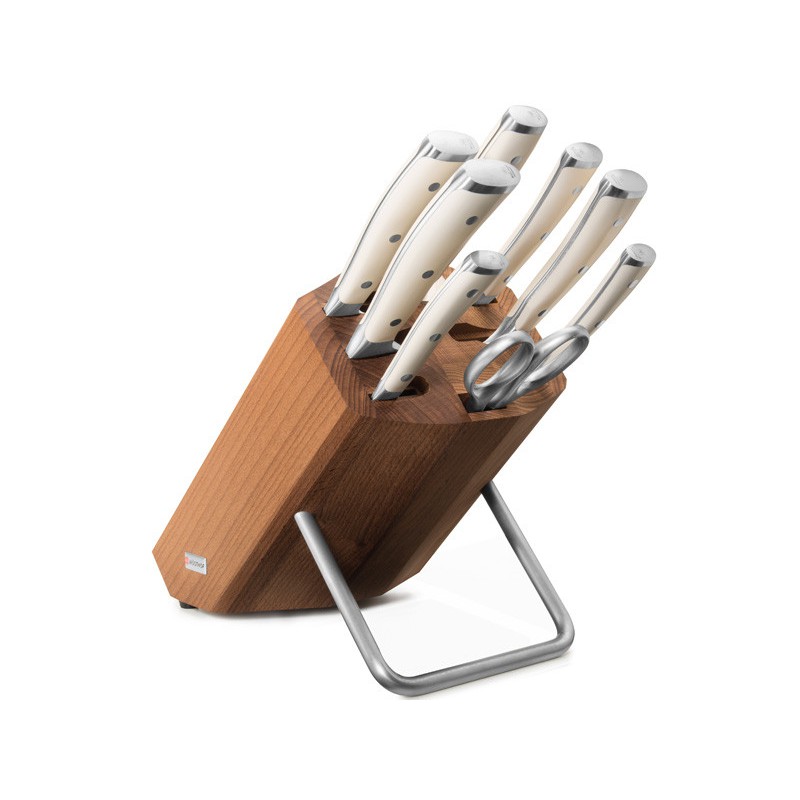 Blok nožov 8-dielny krémový