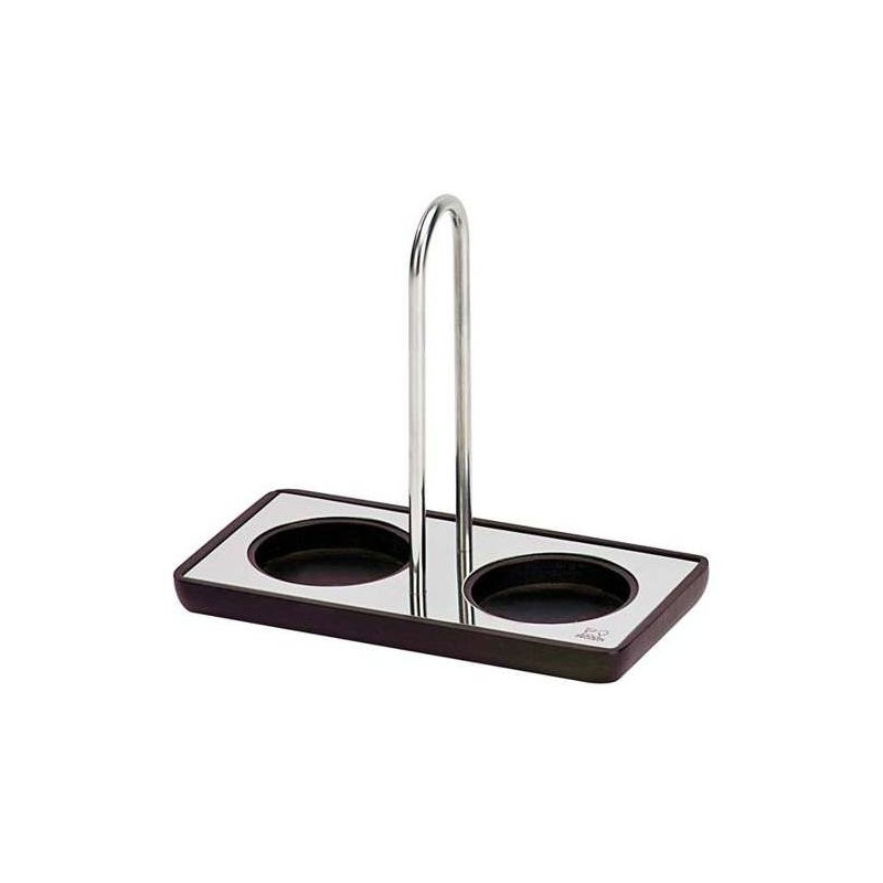 Stojanček na mlynčeky - drevo / nerezová oceľ, 18 x 9 x 15 cm